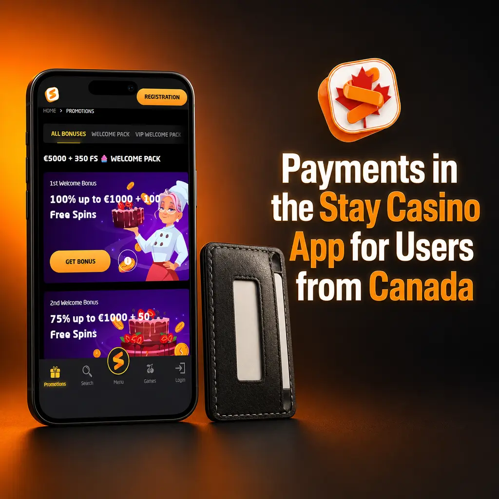 Stay Casino app payment methods for Canadian players including Interac, Visa, crypto, and more