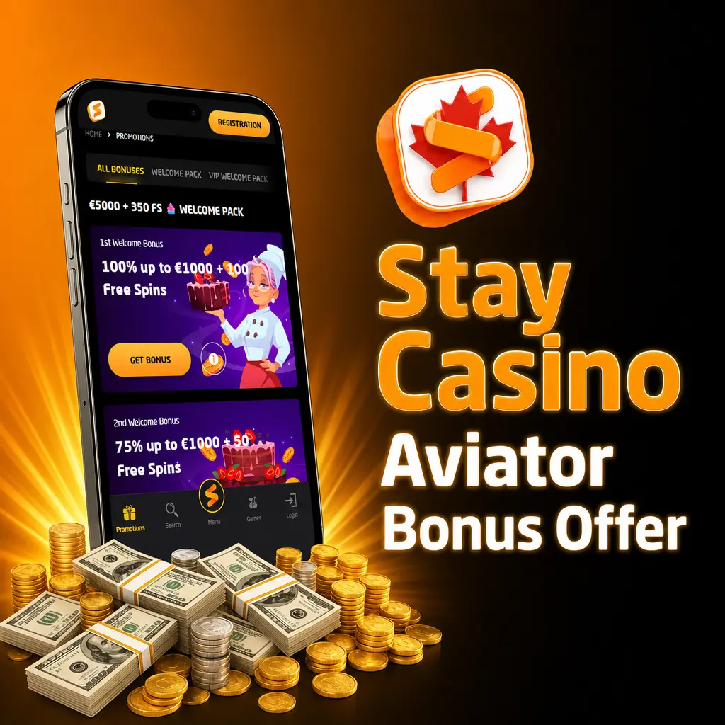 Stay Casino Aviator welcome bonus up to EUR 5,000 plus 350 free spins across first five deposits