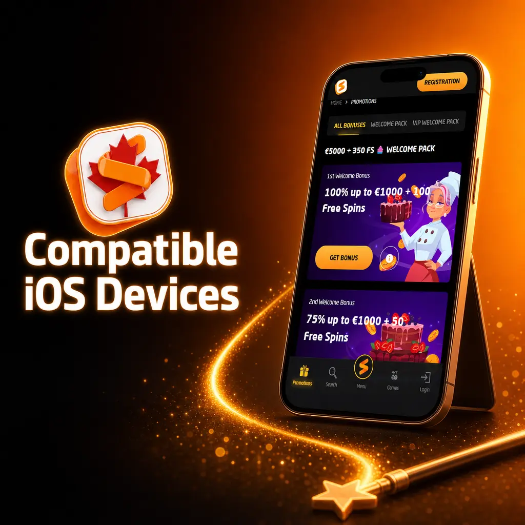 List of compatible iOS devices for Stay Casino app including iPhone X through iPhone 17 series and select iPad models