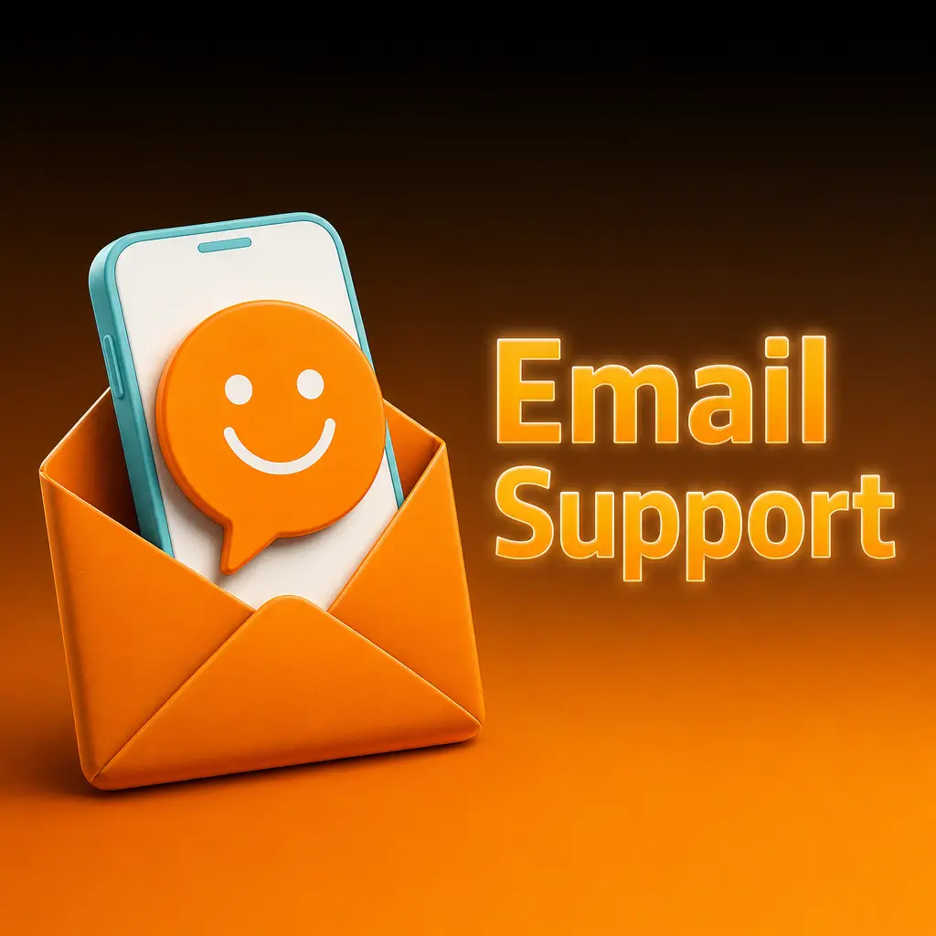Customer support email interface for submitting KYC queries, disputes, and account requests with 24–48 hour response time