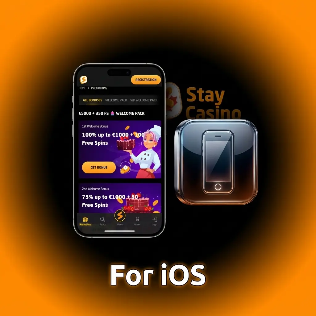 Stay Casino iOS app download steps for iPhone and iPad running iOS 12.0 or later via App Store