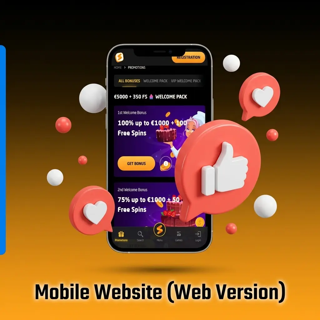 Stay Casino mobile web version accessible on any smartphone or tablet browser with no download required